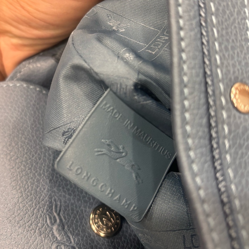 Longchamp Le Foulonné leather backpack in a blue shade - Picture 9 of 9